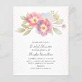 予算ブライダルシャワーモダンフローラ招待状 (正面)