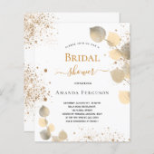 予算ブライダルシャワーユーカリグリッターゴールデン (正面/裏面)