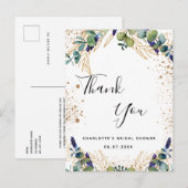 予算ブライダルシャワーユーカリグリッター感謝していユーザ ポストカード (正面/裏面)
