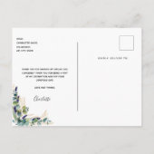 予算ブライダルシャワーユーカリグリッター感謝していユーザ ポストカード (裏面)