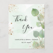 予算ブライダルシャワーユーカリサンキューカード (正面)