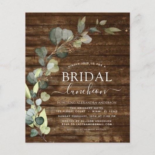 予算ブライダルシャワールンチョングリーンリーユーカリ (正面)