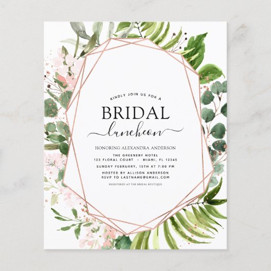 予算ブライダルシャワールンチョングリーンリーユーカリ チラシ (正面)