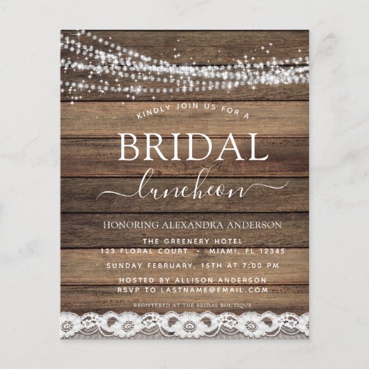 予算ブライダルシャワールンチョンファームハウス チラシ (正面)