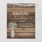 予算ブライダルシャワールンチョン素朴招待状 (正面)