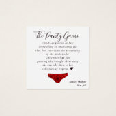 予算ブライダルシャワーレッドランジェリーパンティゲームカード (正面)