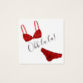 予算ブライダルシャワーレッドランジェリーパンティゲームカード (裏面)