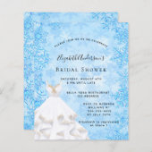 予算ブライダルシャワー冬のワンダーランドへの招待 (正面/裏面)