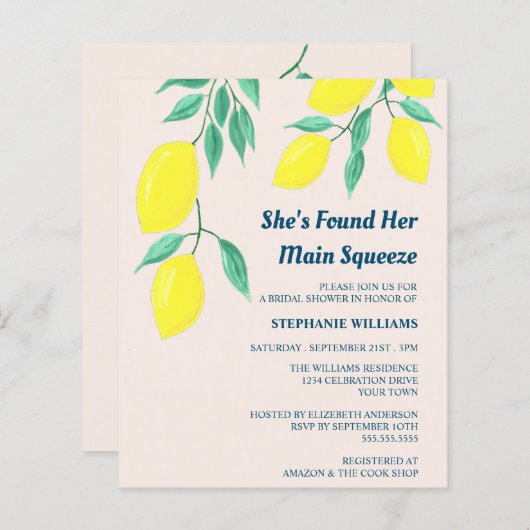 予算ブライダルシャワー彼女は彼女の主な圧迫を見つけた (正面/裏面)