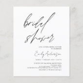 予算ブライダルシャワー手書きスクリプトのミニマル (正面)