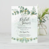 予算ブライダルシャワー招待状の緑葉の 招待状 (スタンド正面)