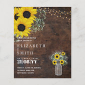 予算ブライダルシャワー招待状素朴ひまわり (正面)
