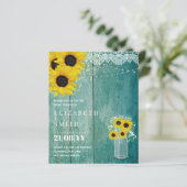予算ブライダルシャワー招待状素朴ひまわり (スタンド正面)