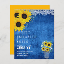 予算ブライダルシャワー招待状素朴ひまわり