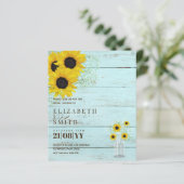 予算ブライダルシャワー招待状素朴ひまわり (スタンド正面)