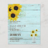 予算ブライダルシャワー招待状素朴ひまわり (正面)