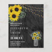 予算ブライダルシャワー招待状素朴ひまわり (正面)