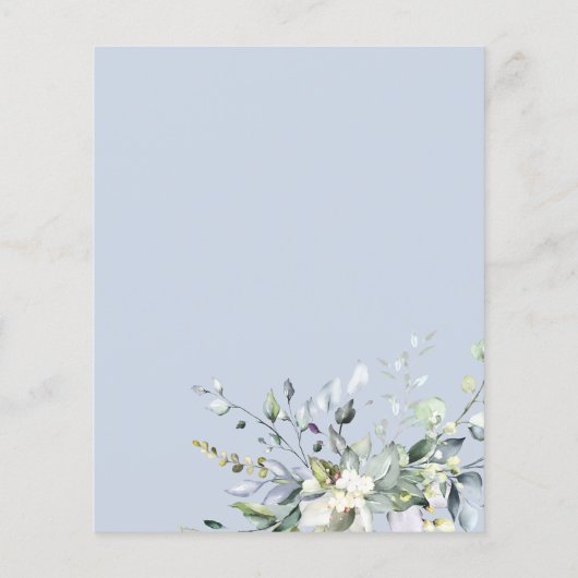 予算ブライダルシャワー招待状緑 (裏面)