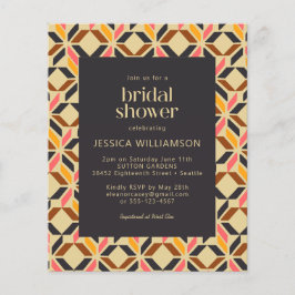 予算ブライダルシャワー招待状-アールデコ幾何学模様