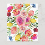 予算ブライダルシャワー招待状 |水彩庭園 (裏面)