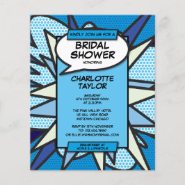 予算ブライダルシャワー漫画ブックブルー招待状