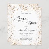 予算ブライダルシャワー白金ゴールドグリッター招待 (正面/裏面)