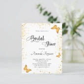 予算ブライダルシャワー白金ゴールド蝶招待状 (スタンド正面)