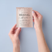 予算ブライダルシャワー赤面ピンクグリッター チラシ (手)