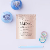 予算ブライダルシャワー赤面ピンクグリッター チラシ (シングル)