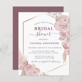 予算ブライダルシャワー赤面ピンクフローラとゴールデン