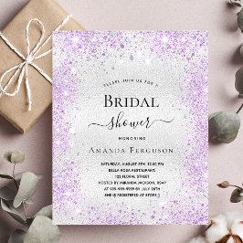 予算ブライダルシャワー銀グリッターダストパープル