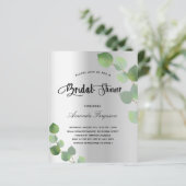 予算ブライダルシャワー銀ユーカリ招待状 (スタンド正面)