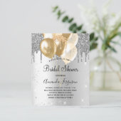 予算ブライダルシャワー銀金ゴールドバルーングリッター (スタンド正面)