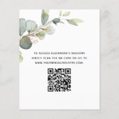 予算ブライダルシャワーQRコードユーカリ招待状 チラシ (裏面)