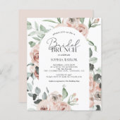 予算ブライダルブルンチダスティピンク招待状 (正面/裏面)