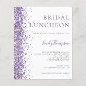 予算ブライダルルンチョンパープルグリッター招待状 (正面)