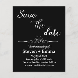 予算ブラックウェディングとホワイトウェディング日付を保存 チラシ