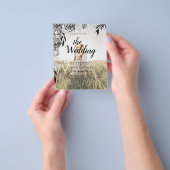 予算ブラックバラフォトオーバーレイ結婚式の招待 チラシ (手)