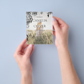 予算ブラックバラフォトオーバーレイ結婚式の招待 チラシ (手)