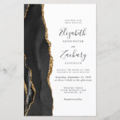 予算ブラック金ゴールド瑪瑙QRコード結婚式の招待 (正面)