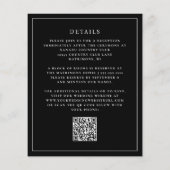 予算ブラックQRコードすべて1つの結婚式招待状 (裏面)