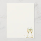 予算ブランチと泡立つブライダルシャワーの招待 (裏面)