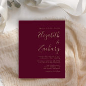 予算ブルゴーニュ金ゴールドQRコード結婚式の招待