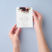 予算ブルゴーニュ&赤面ピンクフローラ日付を保存2 チラシ (手)