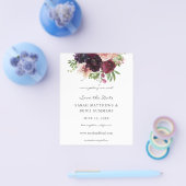 予算ブルゴーニュ&赤面ピンクフローラ日付を保存2 チラシ (シングル)