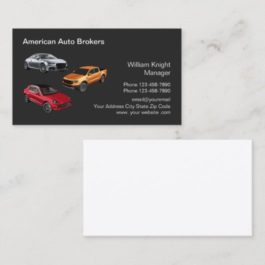予算ブローカ車のテーマ 名刺 (正面/裏面)