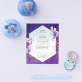 予算プラムパープルフローラ結婚式の招待 チラシ (シングル)