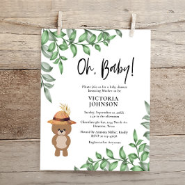 予算ベアーインザウッドベビーシャワー招待状