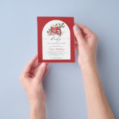 予算ベビーそれが寒い外ベビーシャワー招待状 チラシ (手)