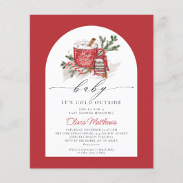 予算ベビーそれが寒い外ベビーシャワー招待状 チラシ